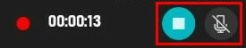 Grabar la pantalla en Windows 10: botones para detener la grabación y activar o desactivar el micrófono