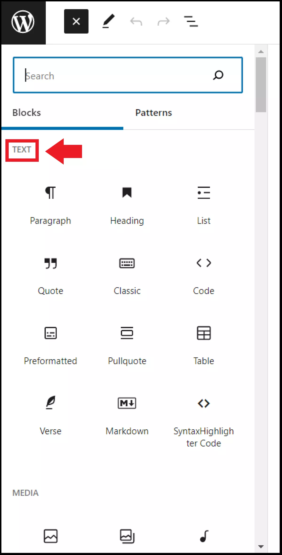 Las distintas opciones de texto del editor